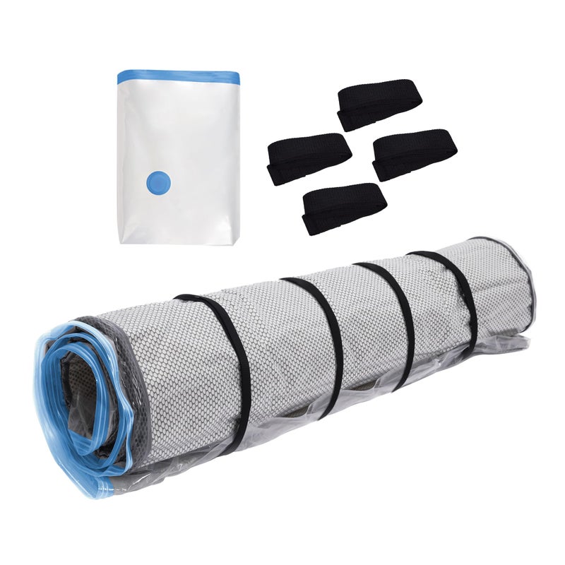 Storage Logic Twin/Twin-XL Foam Mattress Vacuum Bag with Blue Zipper, Vacuum Seal Mattress Bag, Straps Included - Image 1